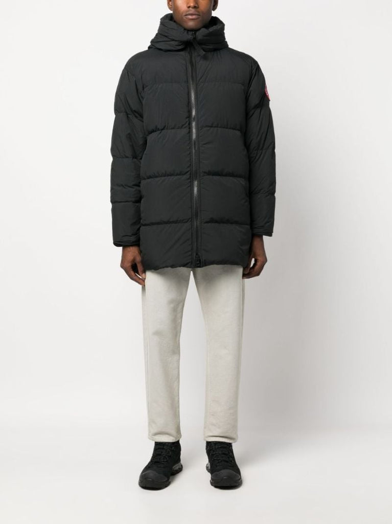 Black Lawrence Hooded Quilted Coat