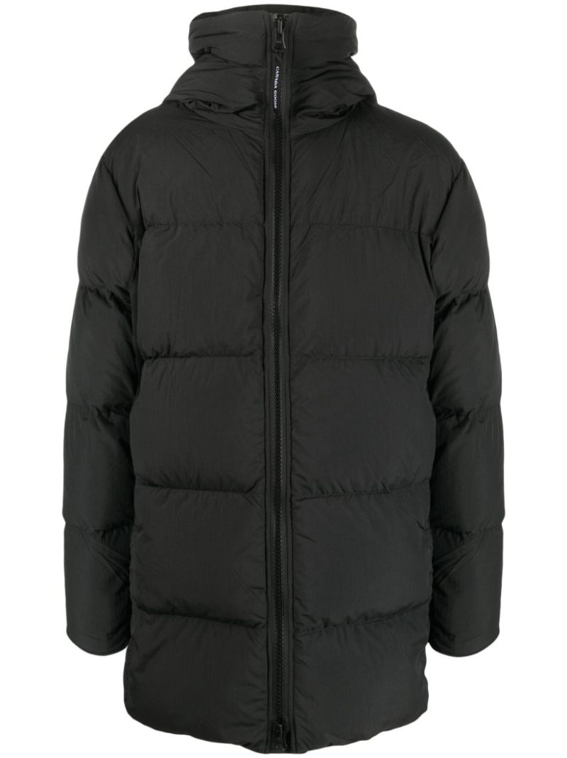 Black Lawrence Hooded Quilted Coat