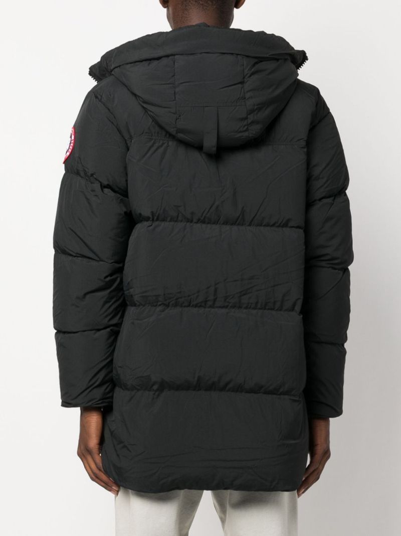 Black Lawrence Hooded Quilted Coat