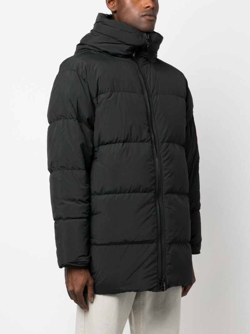 Black Lawrence Hooded Quilted Coat