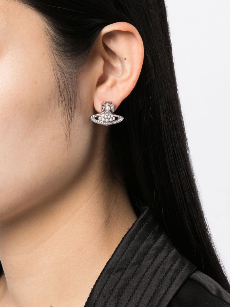 Silver-tone Luzia Bas Relief Stud Earrings