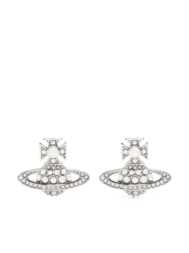 Silver-tone Luzia Bas Relief Stud Earrings