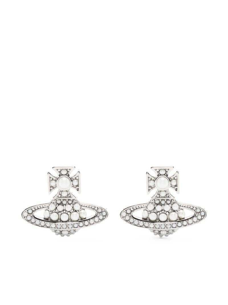 Silver-tone Luzia Bas Relief Stud Earrings