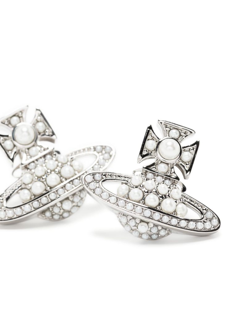 Silver-tone Luzia Bas Relief Stud Earrings
