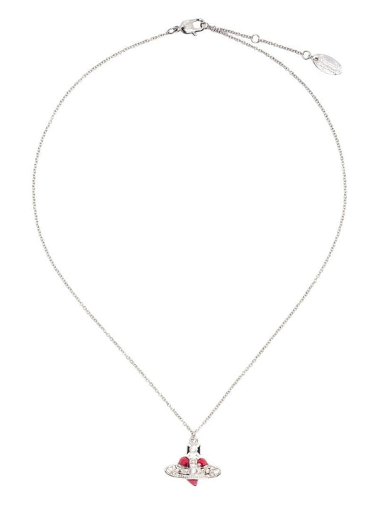 Silver-tone New Diamante Heart Pendant Necklace