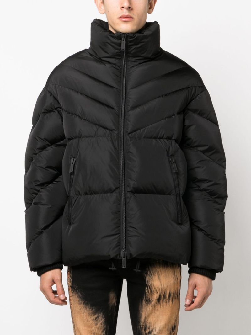 Black Feather-down Padded Jacket