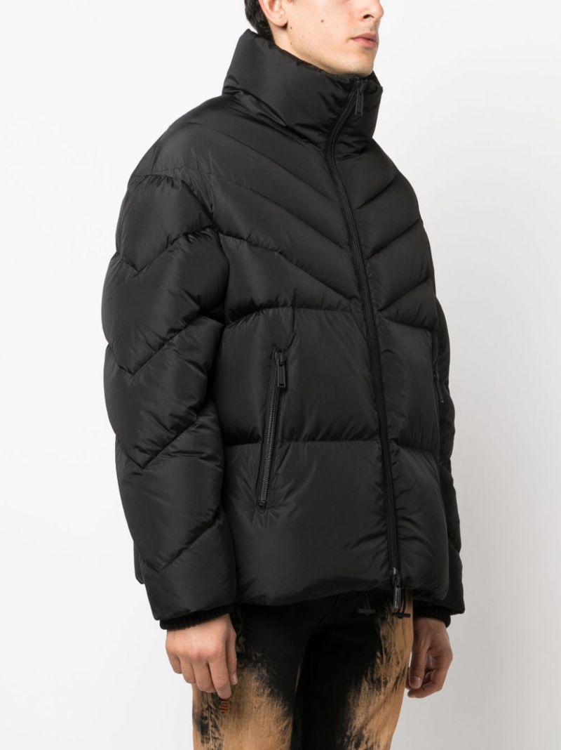Black Feather-down Padded Jacket
