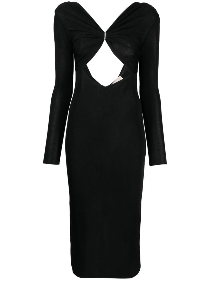 Black Cut-out Midi Dress