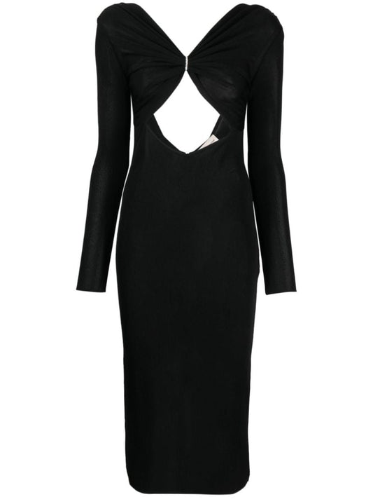 Black Cut-out Midi Dress