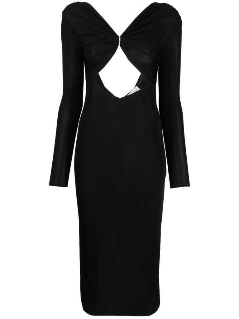 Black Cut-out Midi Dress