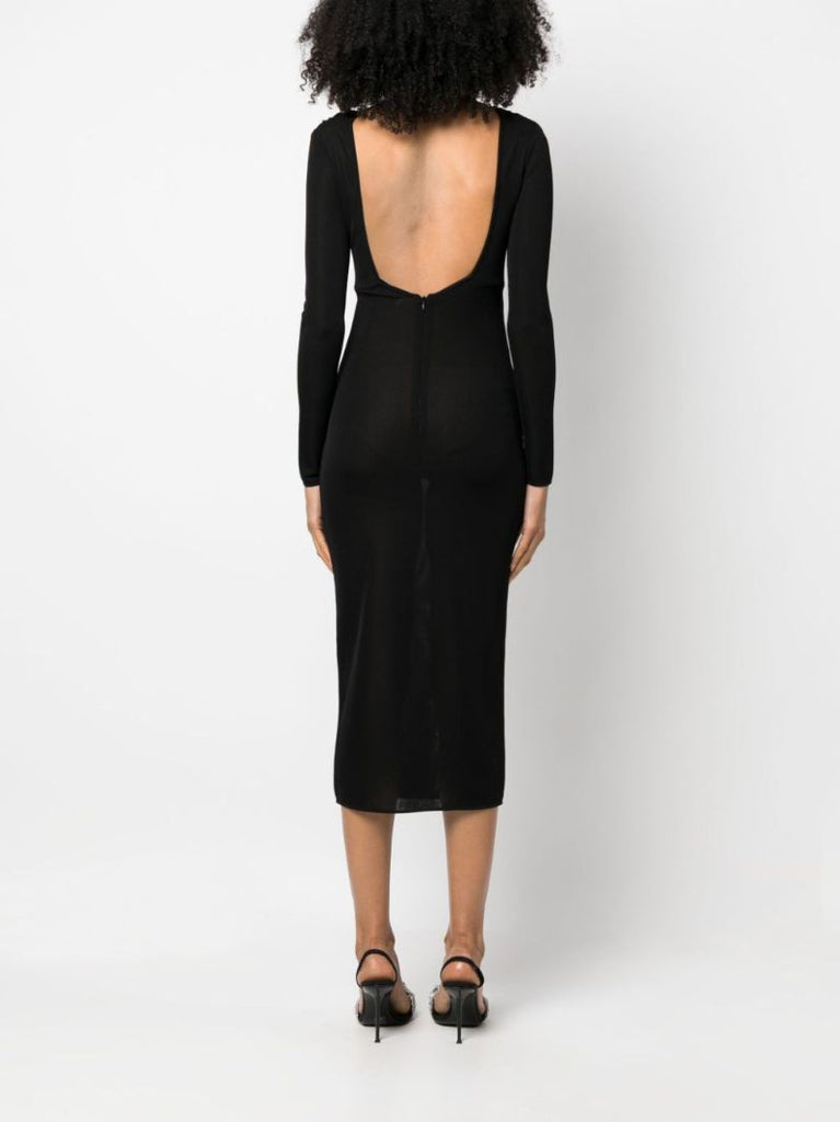 Black Cut-out Midi Dress