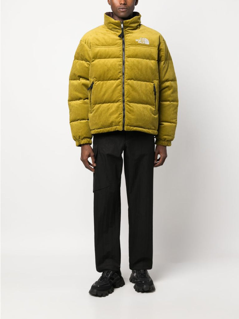 Green Logo-embroidered Corduroy Puffer Jacket