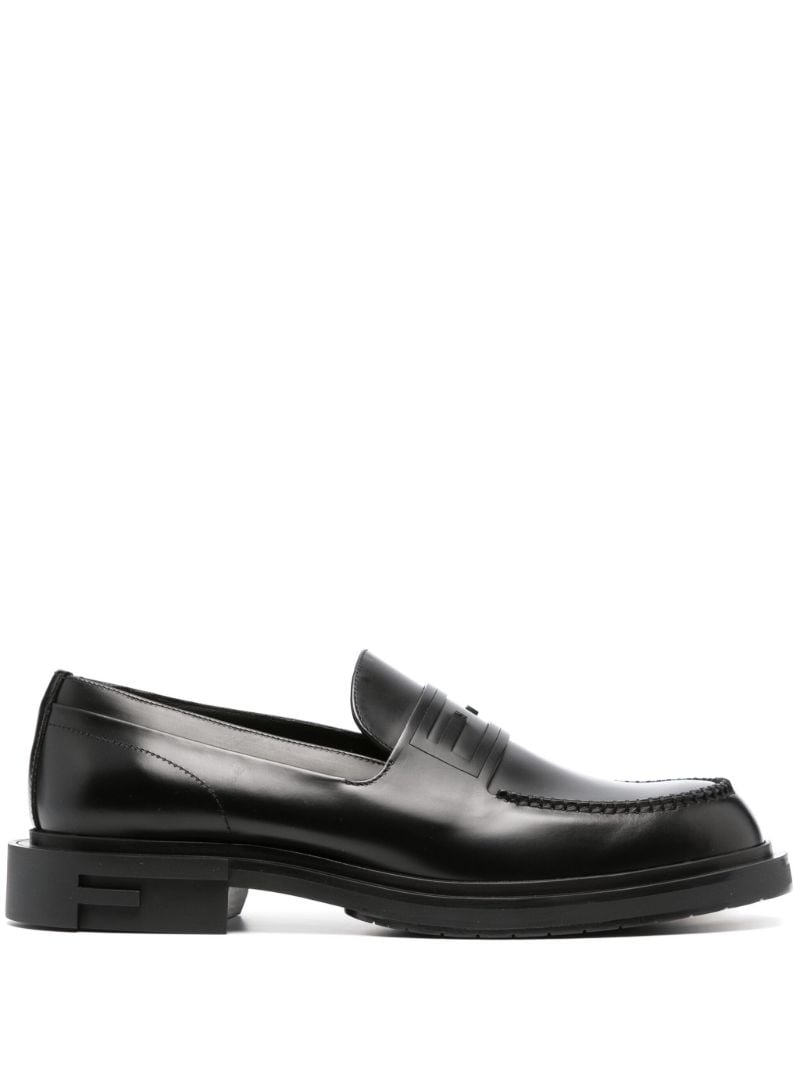 Black Frame Leather Loafers