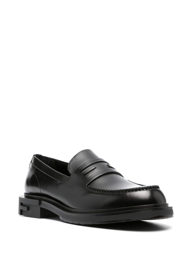 Black Frame Leather Loafers