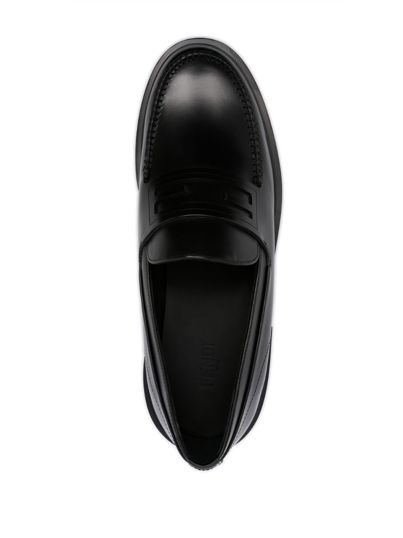Black Frame Leather Loafers