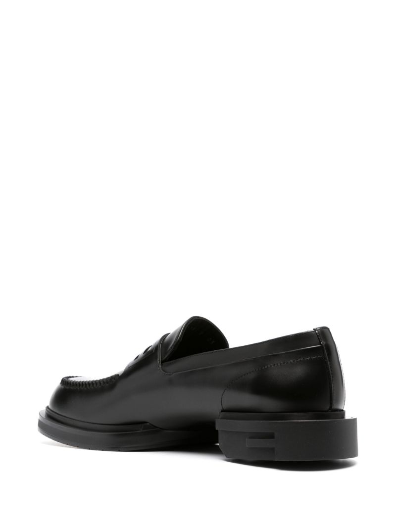 Black Frame Leather Loafers