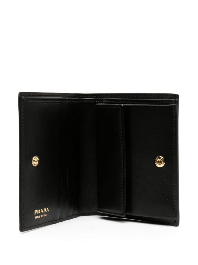 Black Floral Embossed Patent Leather Wallet