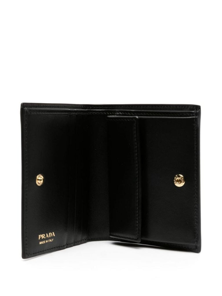 Black Floral Embossed Patent Leather Wallet