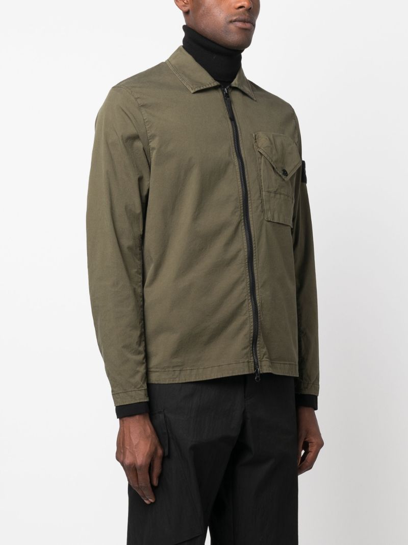 Green Cotton Shirt Jacket