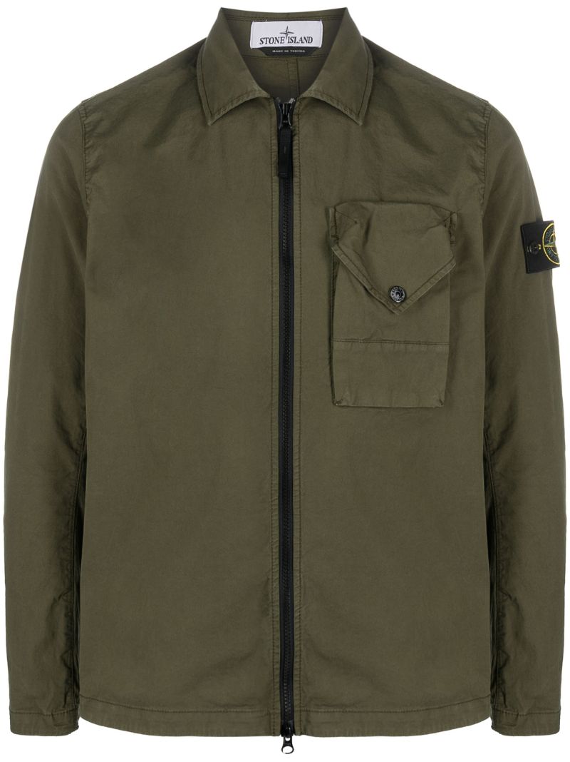 Green Cotton Shirt Jacket