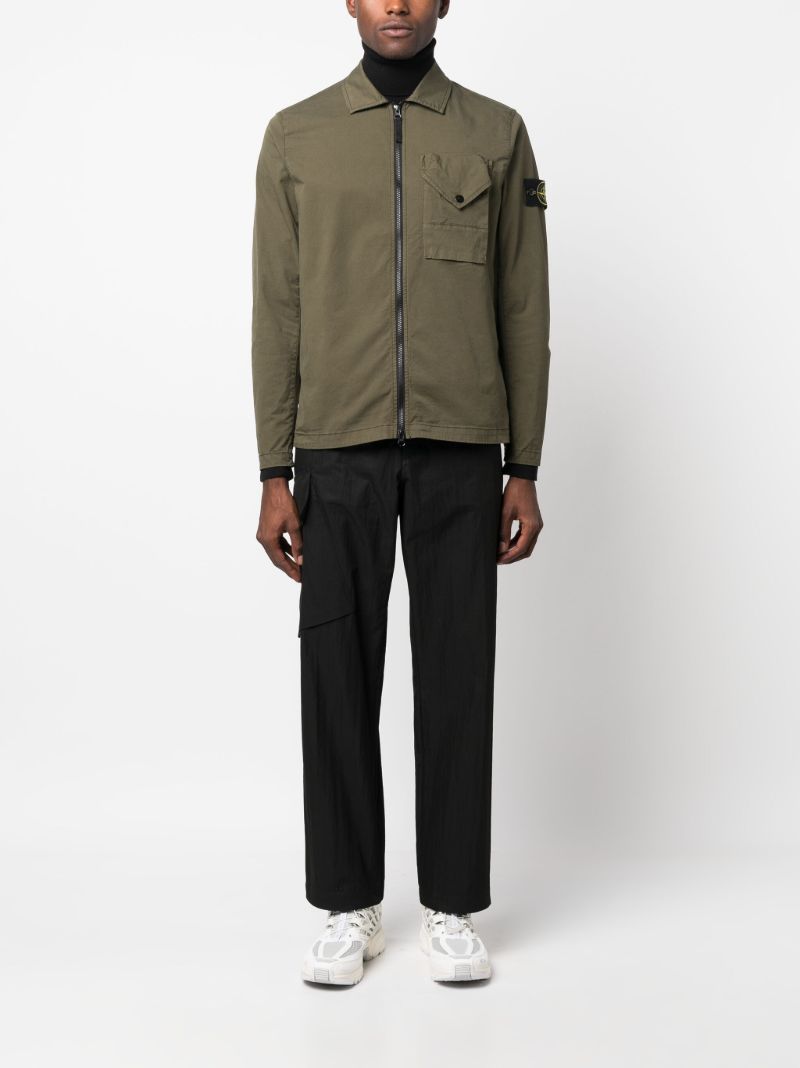 Green Cotton Shirt Jacket