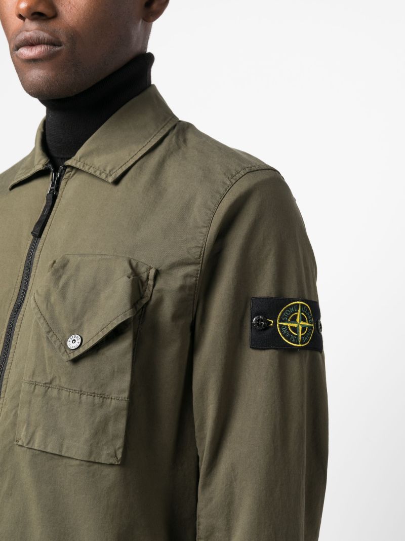Green Cotton Shirt Jacket