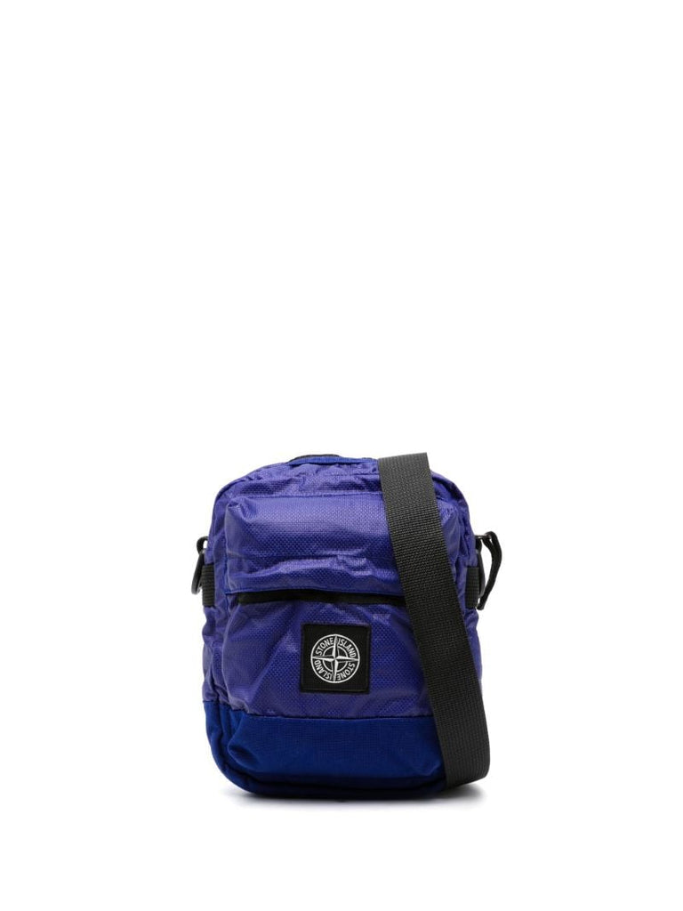 Blue Mussola Gommata Cross Body Bag