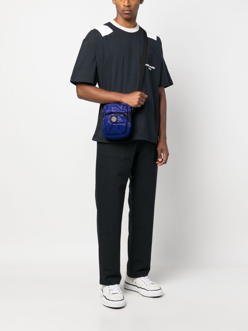Blue Mussola Gommata Cross Body Bag