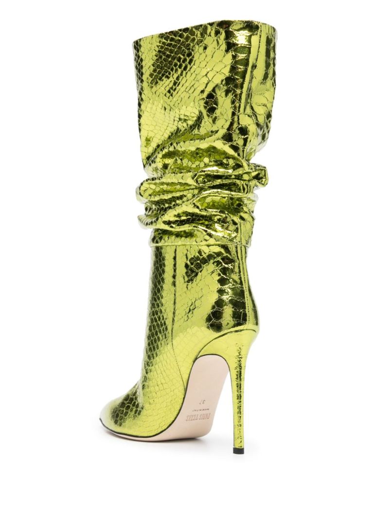 Green 105 Snakeskin-effect Slouchy Boots