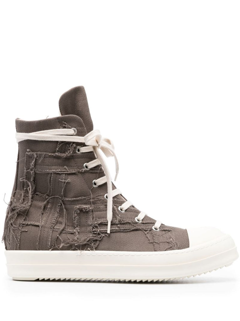 Grey Slashed Denim Sneakers