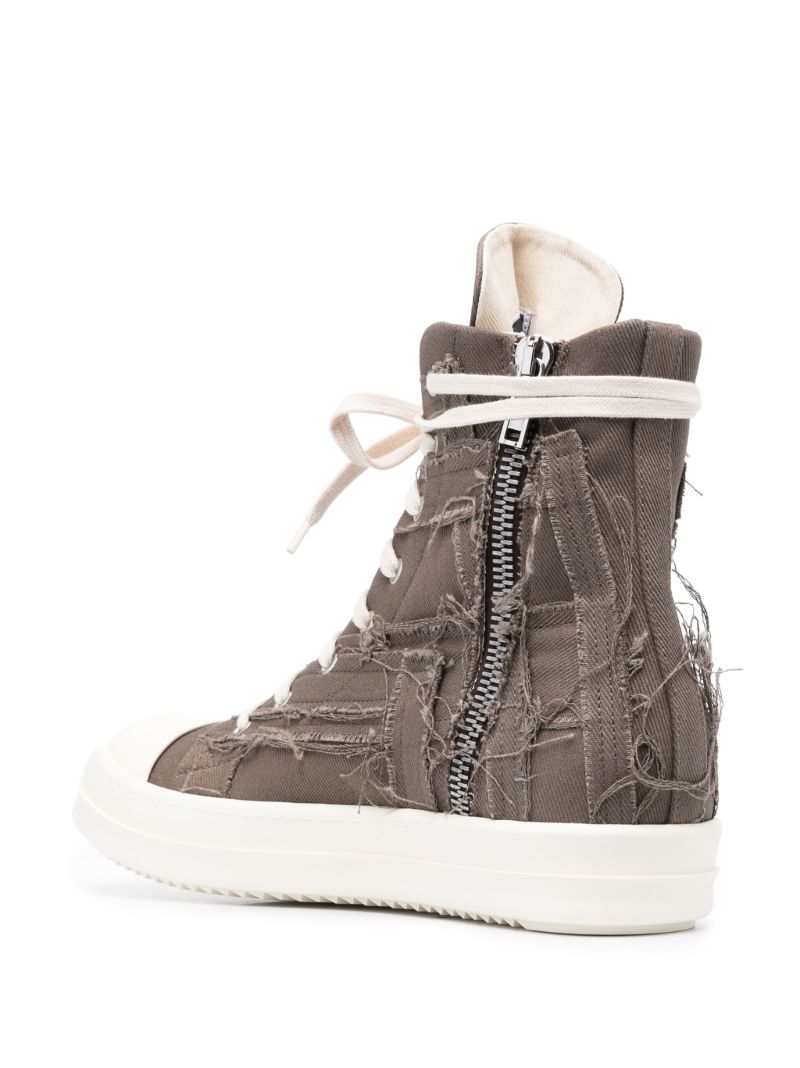 Grey Slashed Denim Sneakers