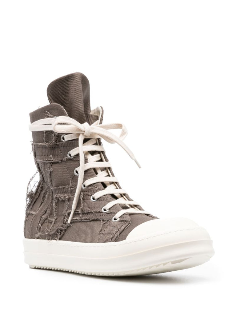 Grey Slashed Denim Sneakers