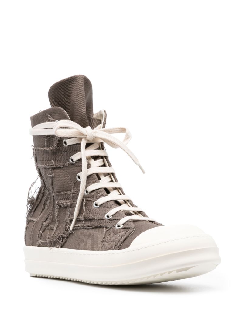 Grey Slashed Denim Sneakers