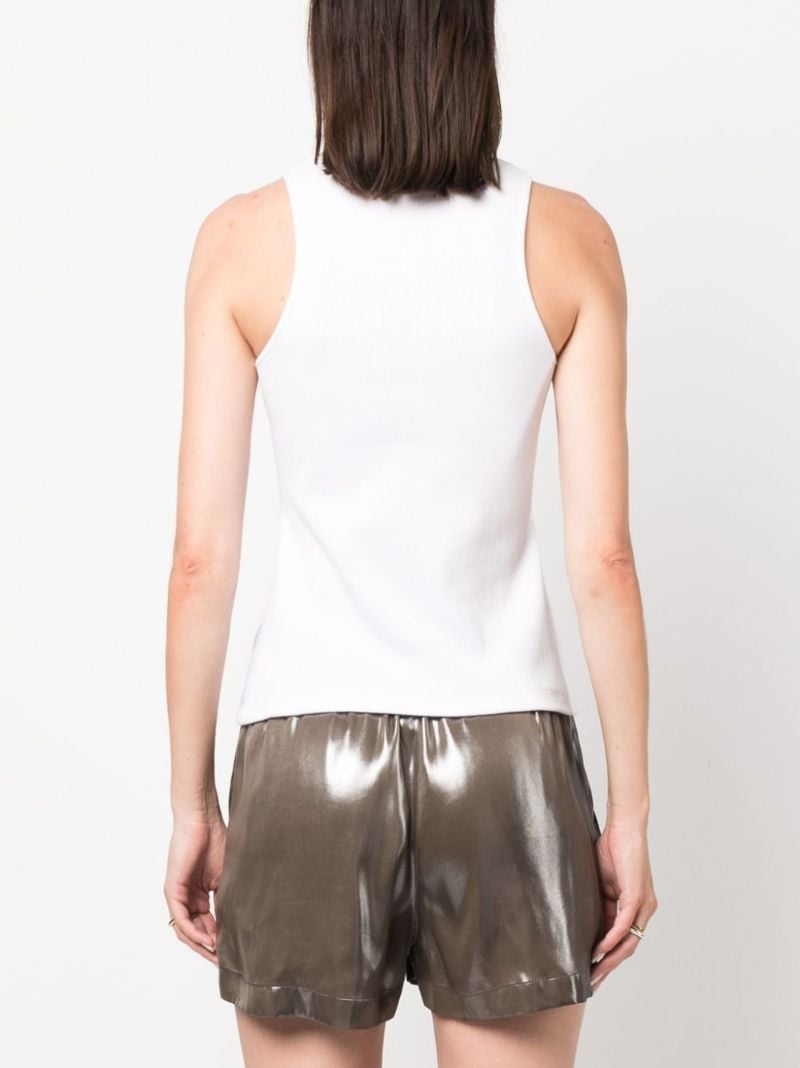 White Logo-pin Cotton Tank Top