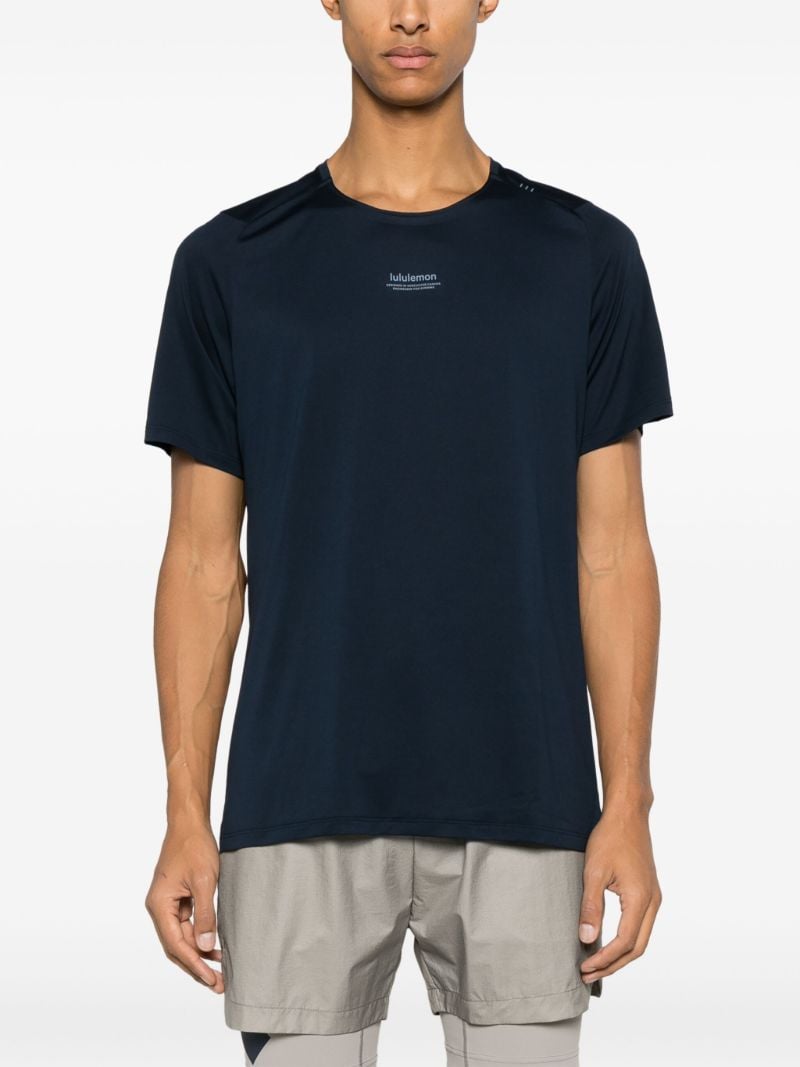 Blue Logo-print Multi-panel T-shirt