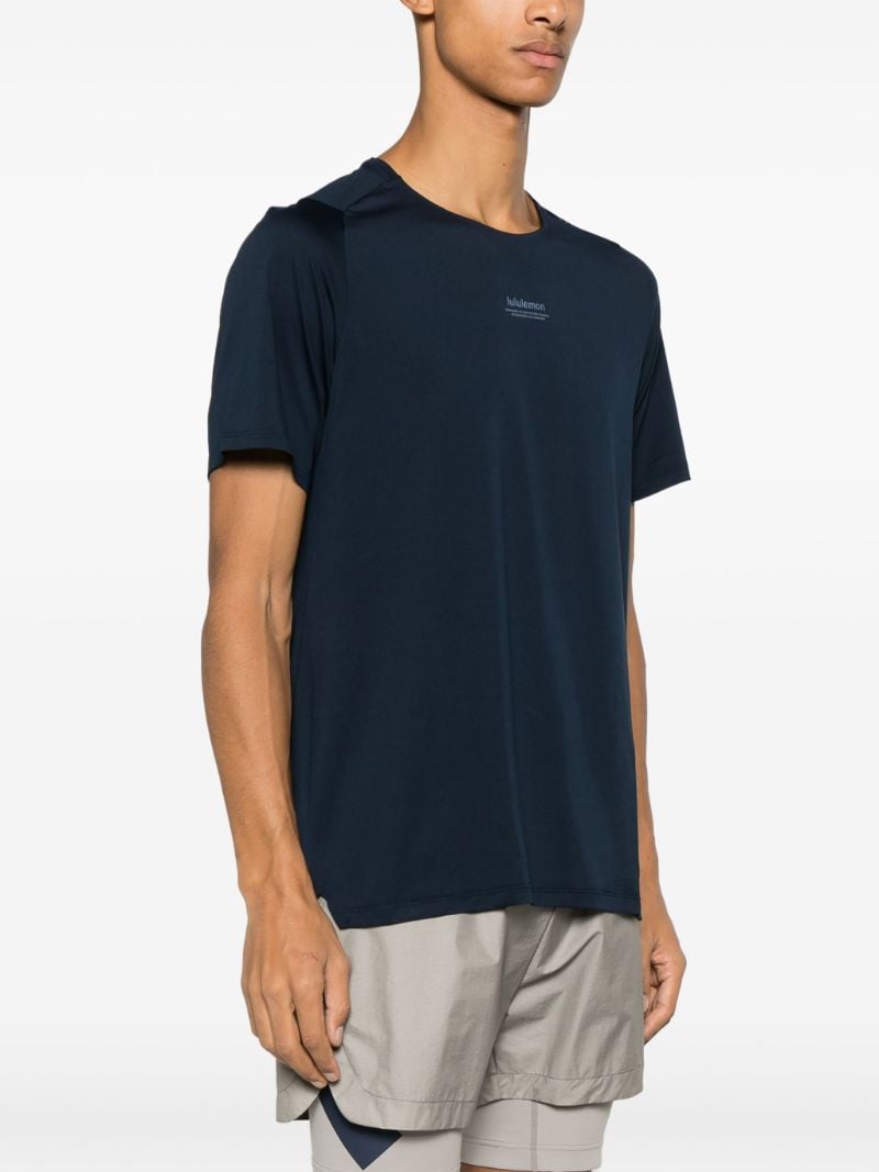 Blue Logo-print Multi-panel T-shirt
