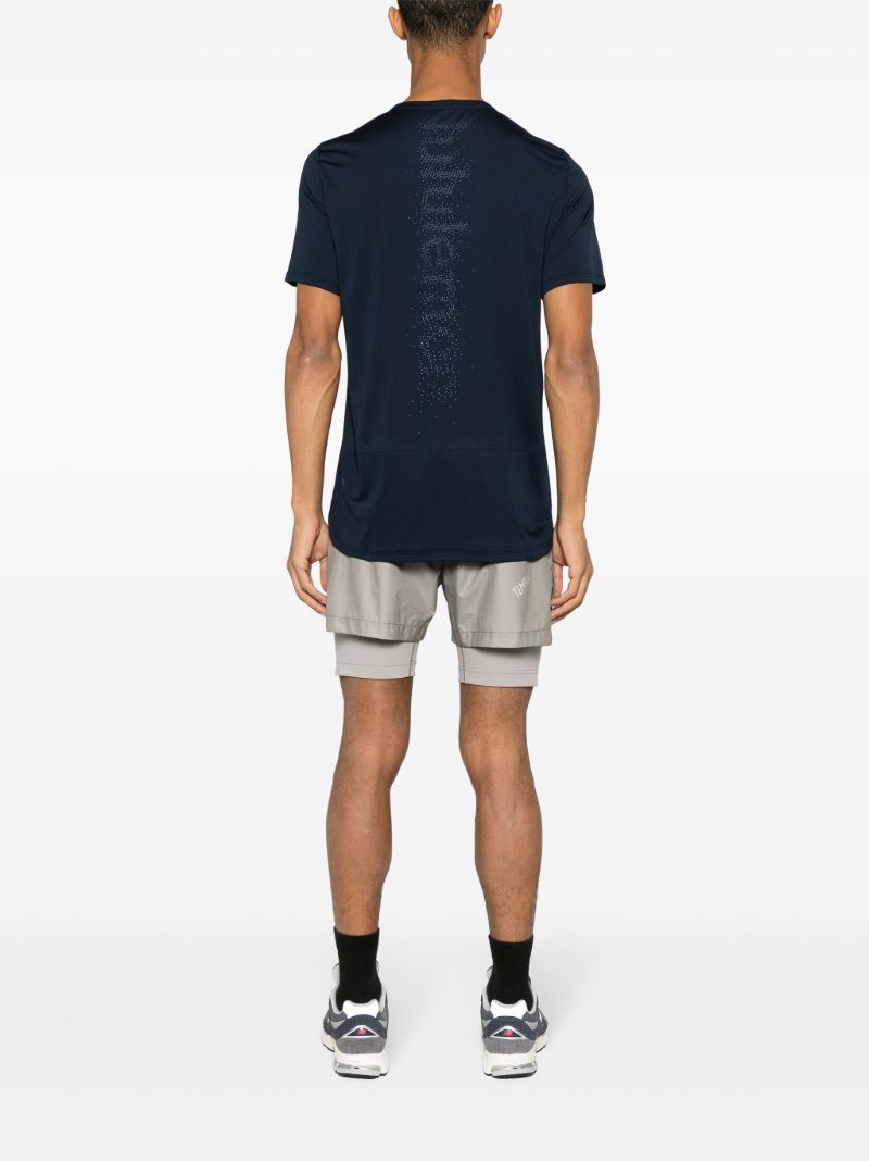 Blue Logo-print Multi-panel T-shirt