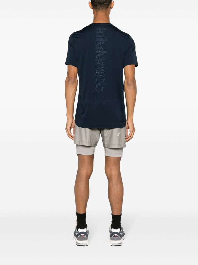 Blue Logo-print Multi-panel T-shirt