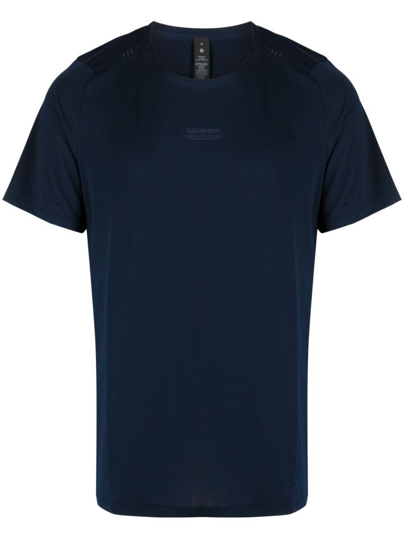 Blue Logo-print Multi-panel T-shirt