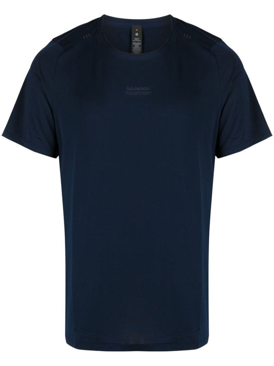 Blue Logo-print Multi-panel T-shirt
