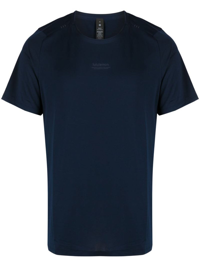 Blue Logo-print Multi-panel T-shirt