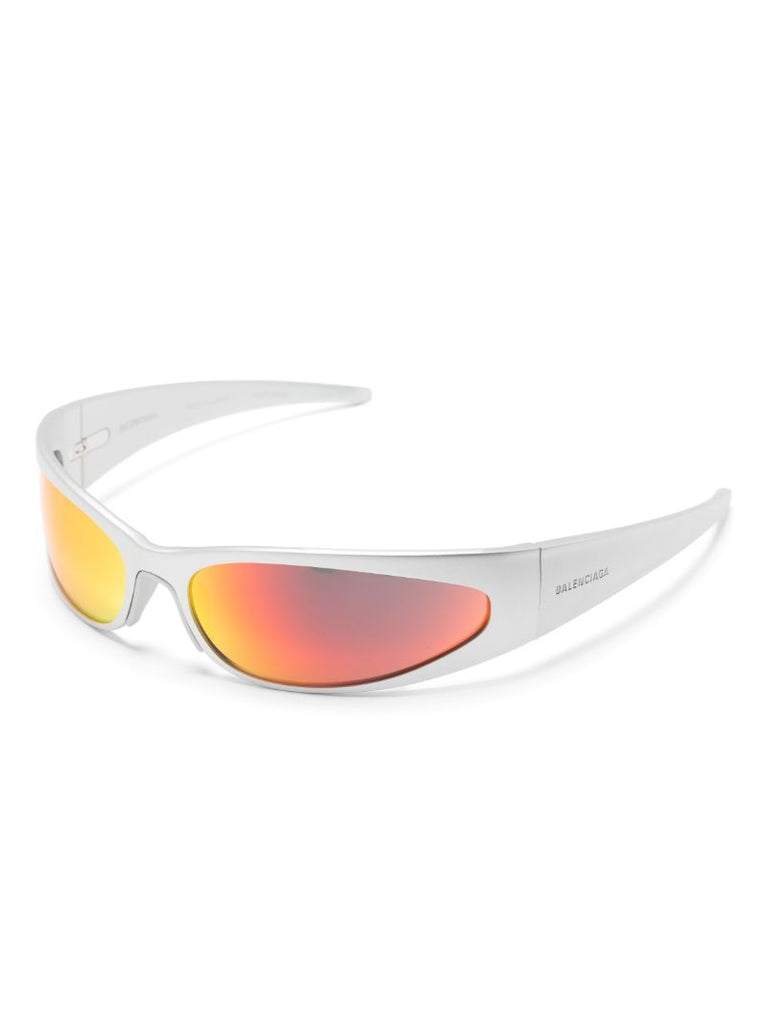 Silver-tone Reverse Xpander Wrap Sunglasses