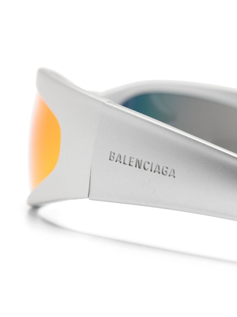 Silver-tone Reverse Xpander Wrap Sunglasses