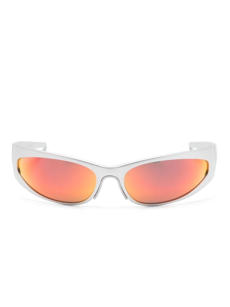 Silver-tone Reverse Xpander Wrap Sunglasses