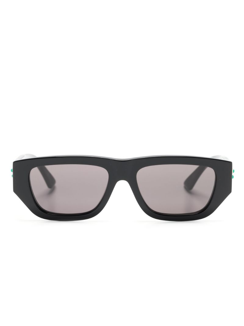 Black Bolt Stone-effect Rectangle-frame Sunglasses