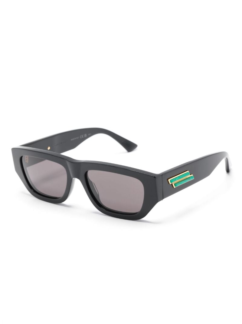 Black Bolt Stone-effect Rectangle-frame Sunglasses
