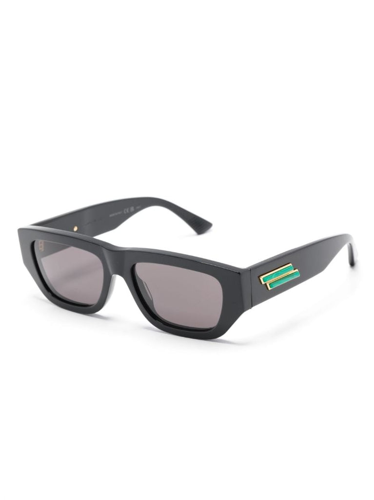 Black Bolt Stone-effect Rectangle-frame Sunglasses