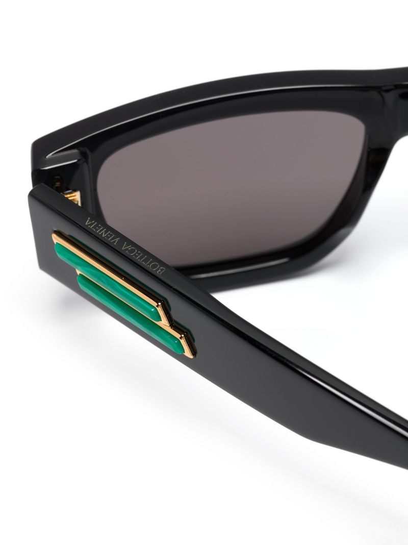 Black Bolt Stone-effect Rectangle-frame Sunglasses