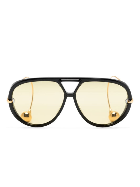 Black Drops Pilot-frame Sunglasses