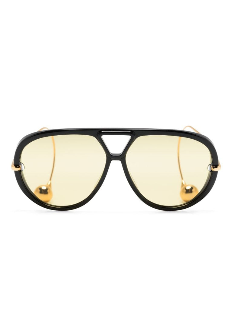 Black Drops Pilot-frame Sunglasses